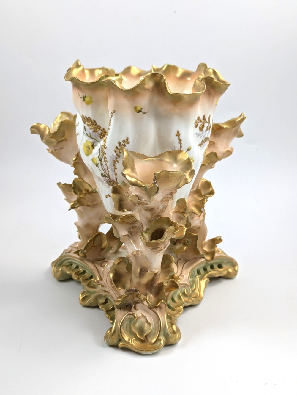 Moore Bros Floral and Gilt Decorated Vase, c. 1890, Very Rare View II