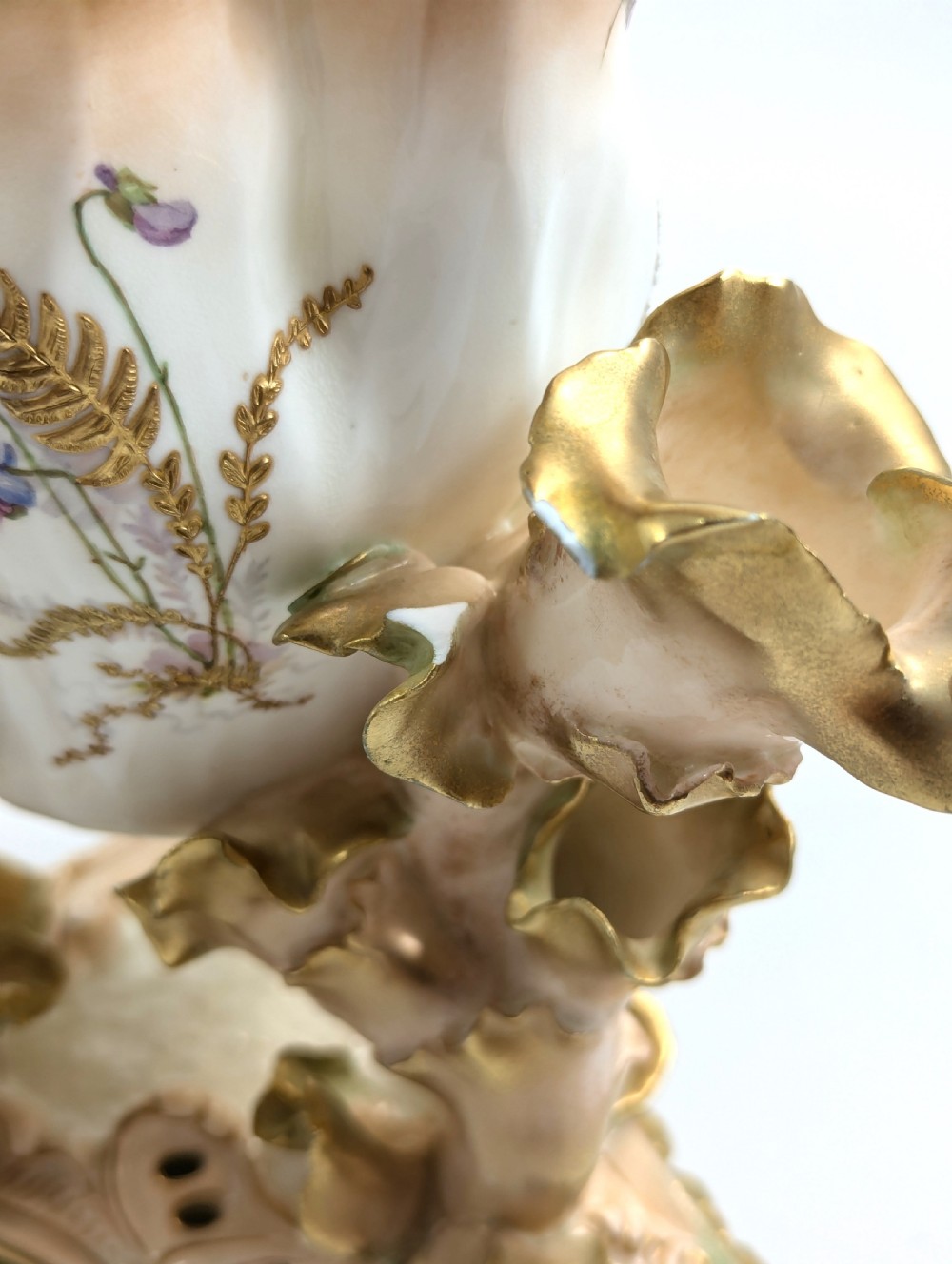 Moore Bros Floral and Gilt Decorated Vase, c. 1890, Very Rare View VI