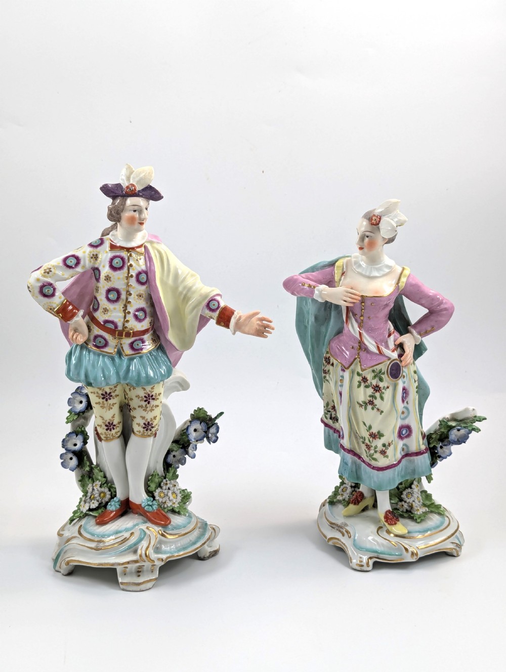 A Pair of Derby Porcelain Figurines of 'Ranelagh Dancers,’ c. 1760-65. Extremely rare.