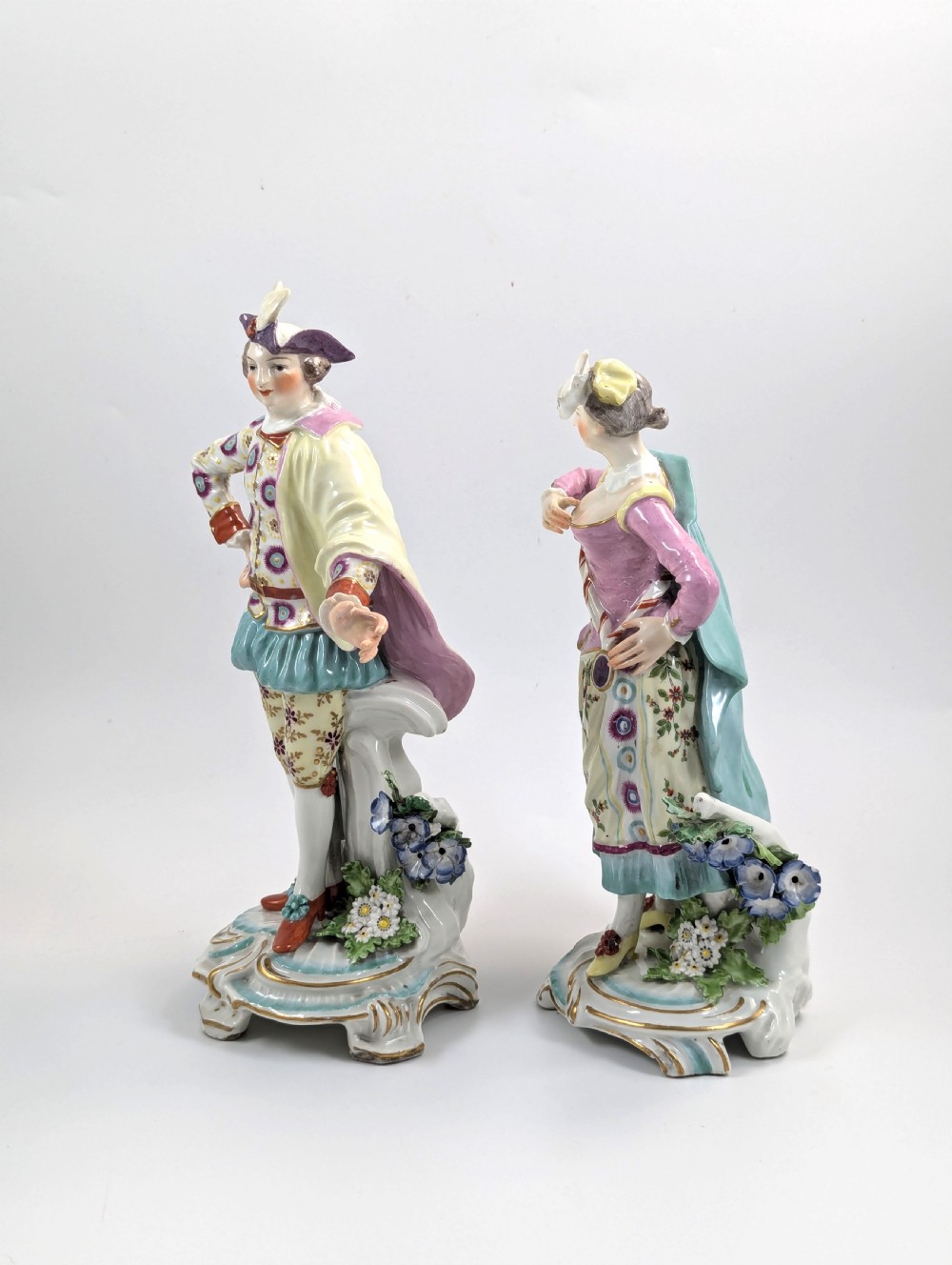 A Pair of Derby Porcelain Figurines of 'Ranelagh Dancers,’ c. 1760-65. Extremely rare. View II