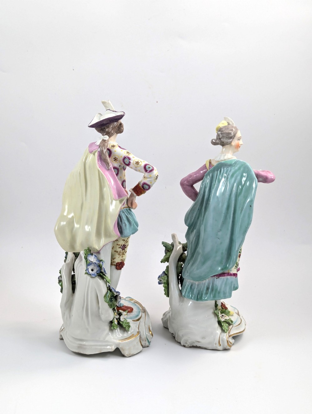 A Pair of Derby Porcelain Figurines of 'Ranelagh Dancers,’ c. 1760-65. Extremely rare. View IV
