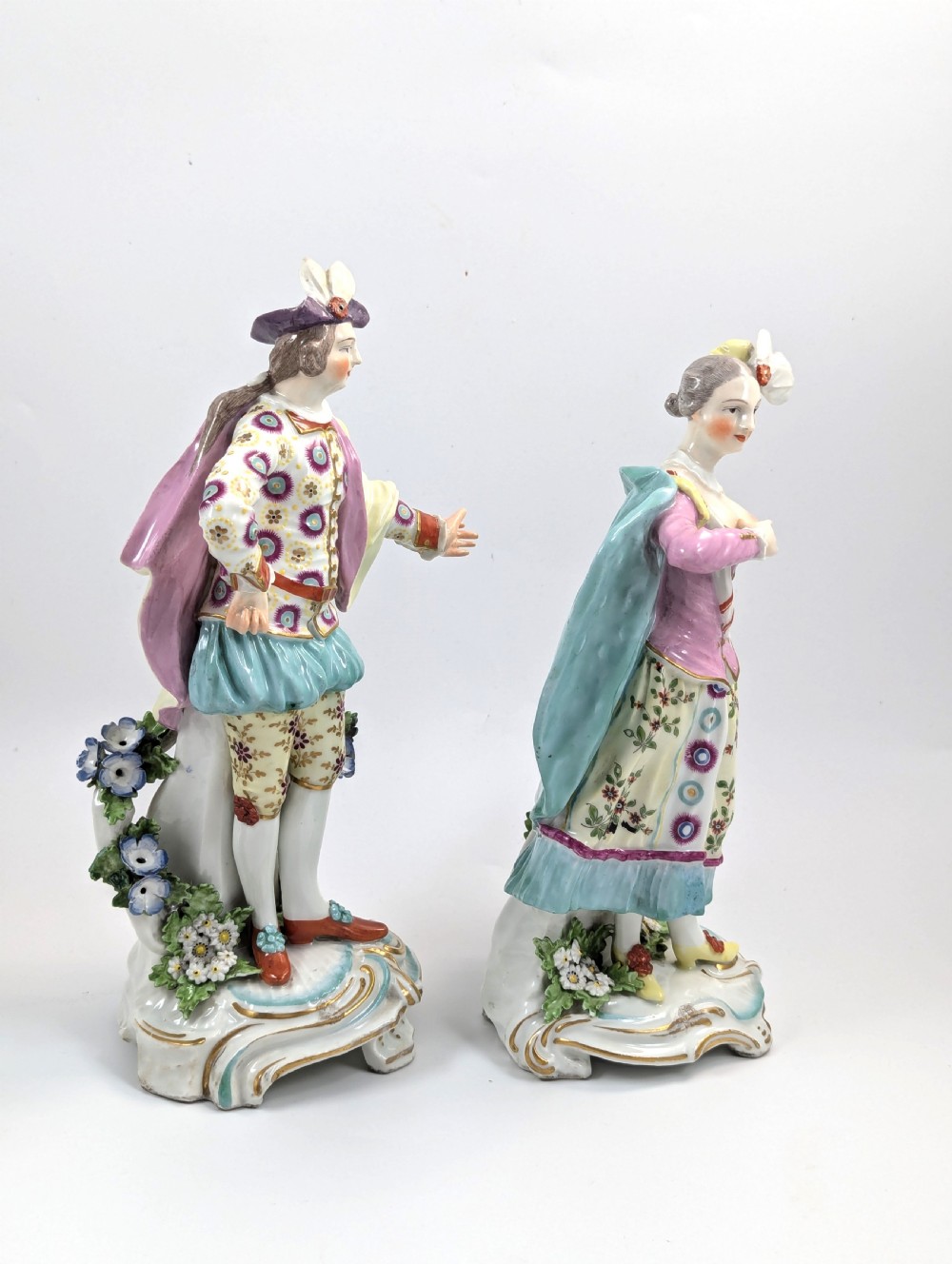 A Pair of Derby Porcelain Figurines of 'Ranelagh Dancers,’ c. 1760-65. Extremely rare. View V