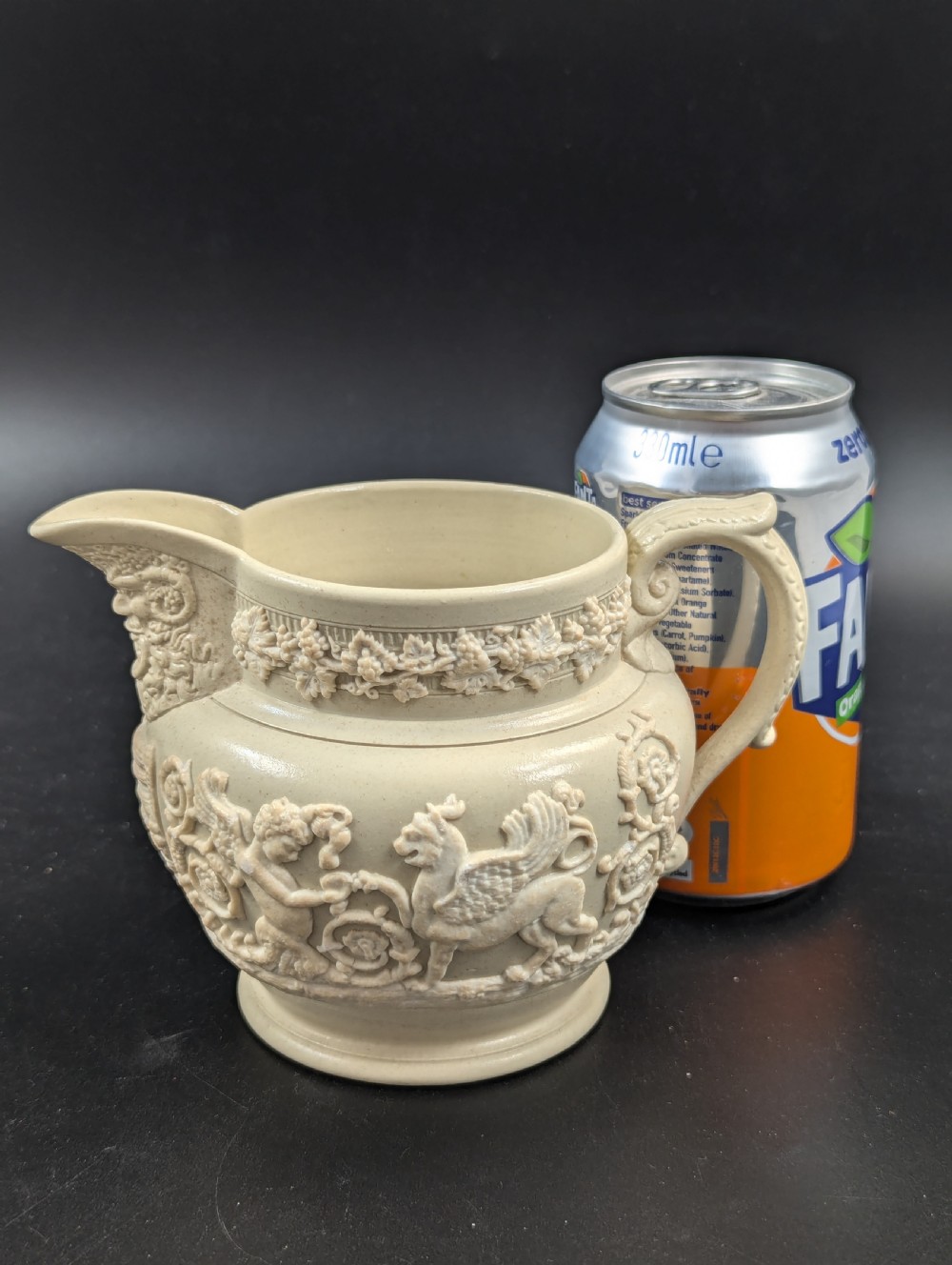 Stoneware Jug ‘Griffin and Cherub’ by Ridgway & Sons, c. 1808 View X