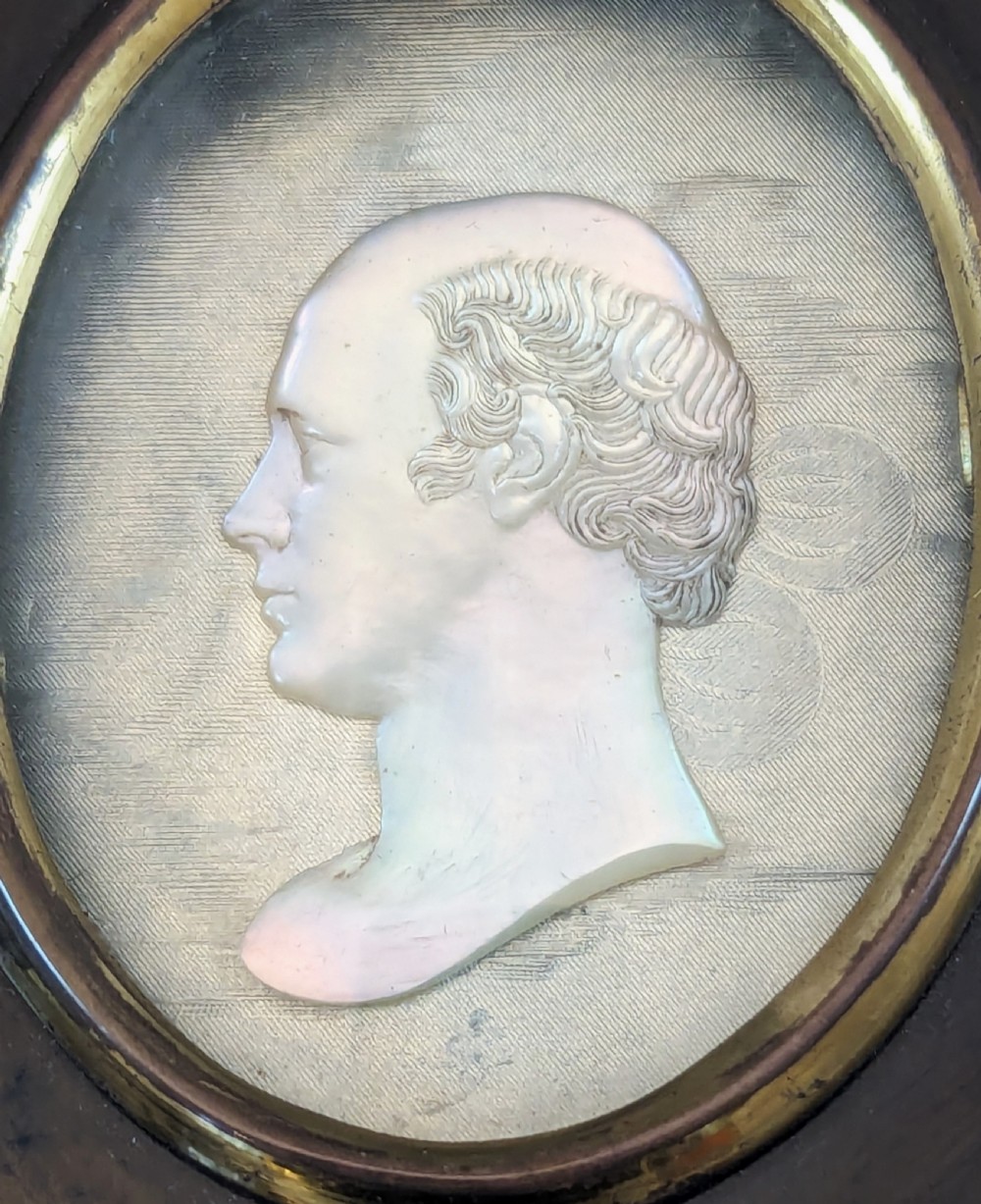 Mother-of-Pearl Miniature Portrait of an Unknown Man, c. 18th Century View II