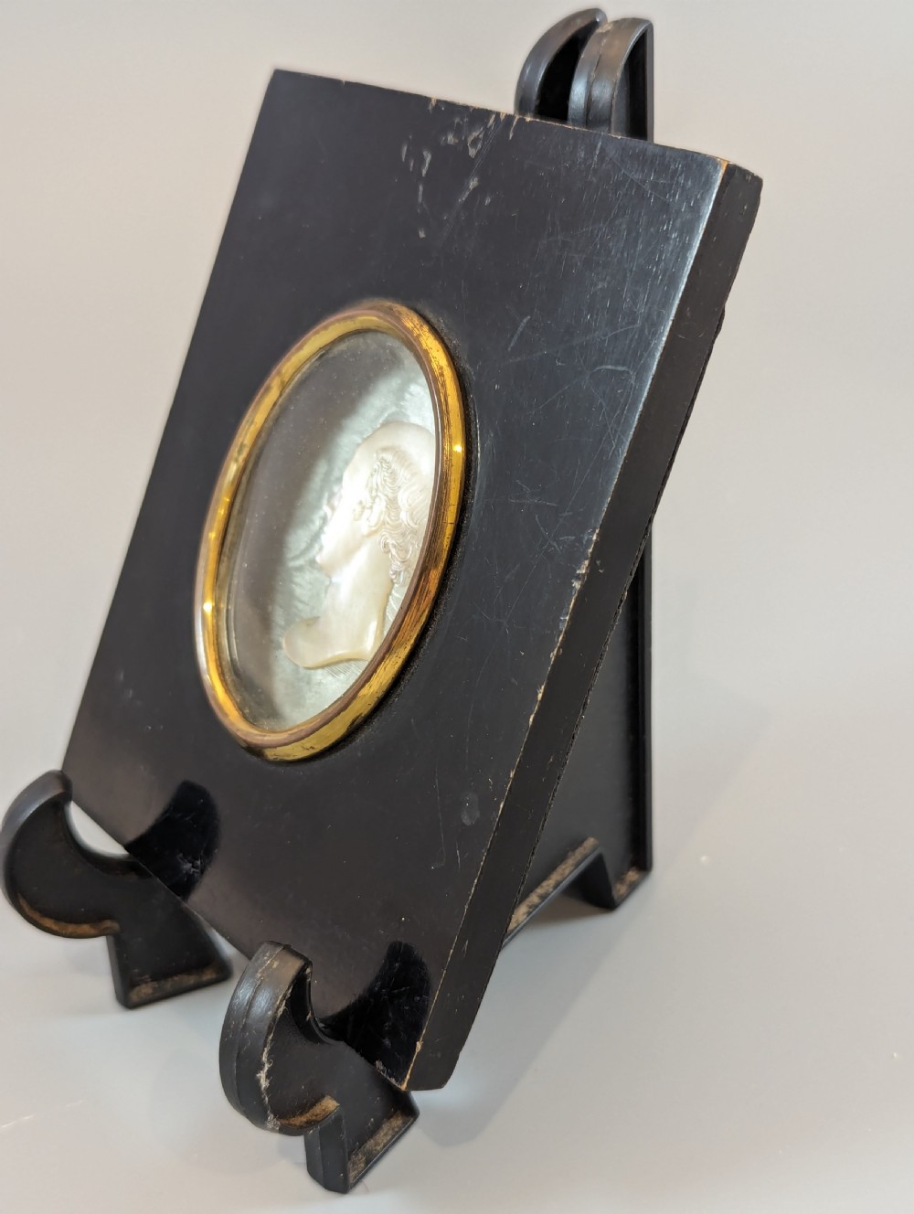 Mother-of-Pearl Miniature Portrait of an Unknown Man, c. 18th Century View IV