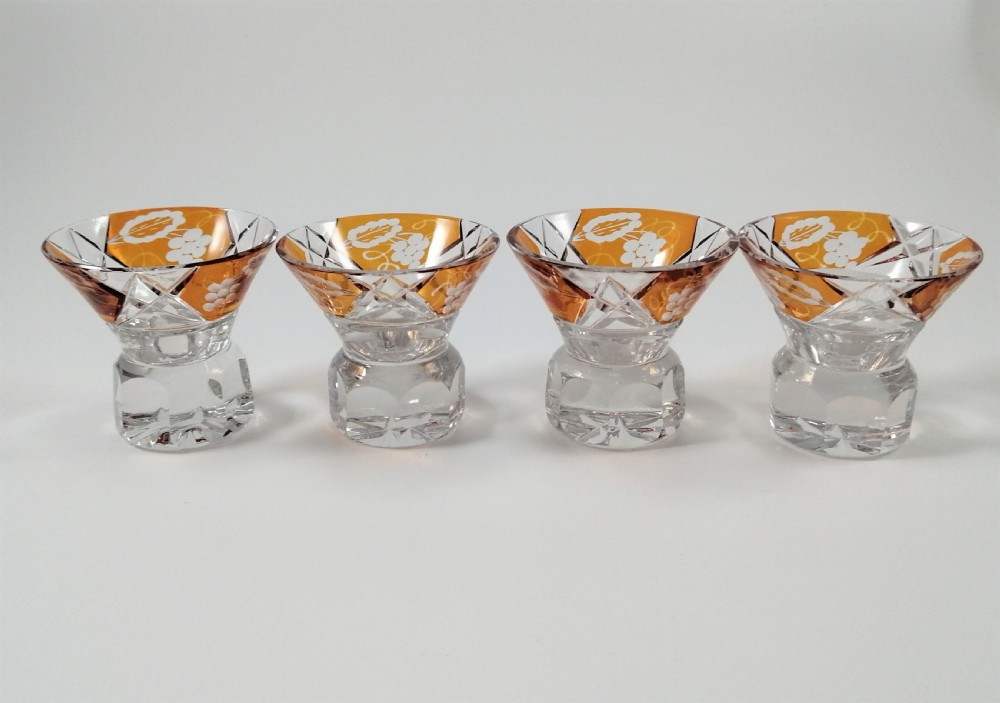 Czech Bohemian Art Deco Glass Liqueur Set by Karl Palda,c.1930 View XIII