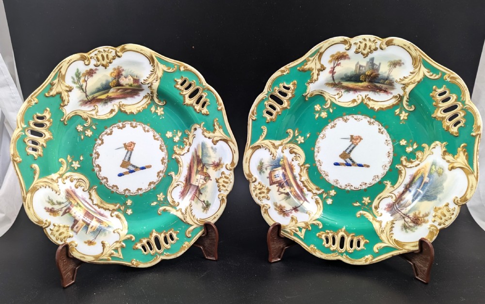  Antique Minton Cabinet Plates, c. 1835-40