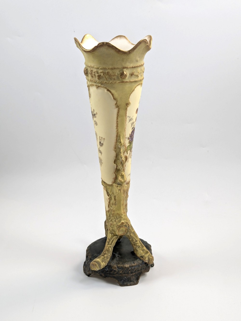 Antique Ernst Wahliss Porcelain Cornucopia Vase, c. 1897. View IV