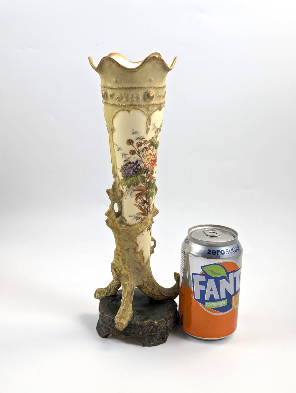 Antique Ernst Wahliss Porcelain Cornucopia Vase, c. 1897. View VI