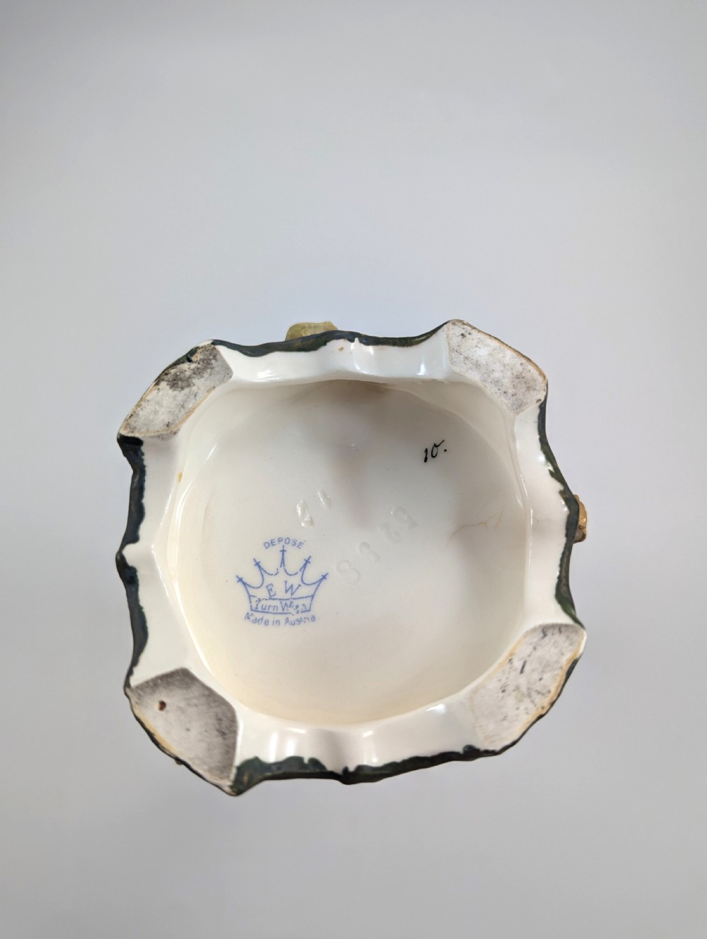 Antique Ernst Wahliss Porcelain Cornucopia Vase, c. 1897. View VII
