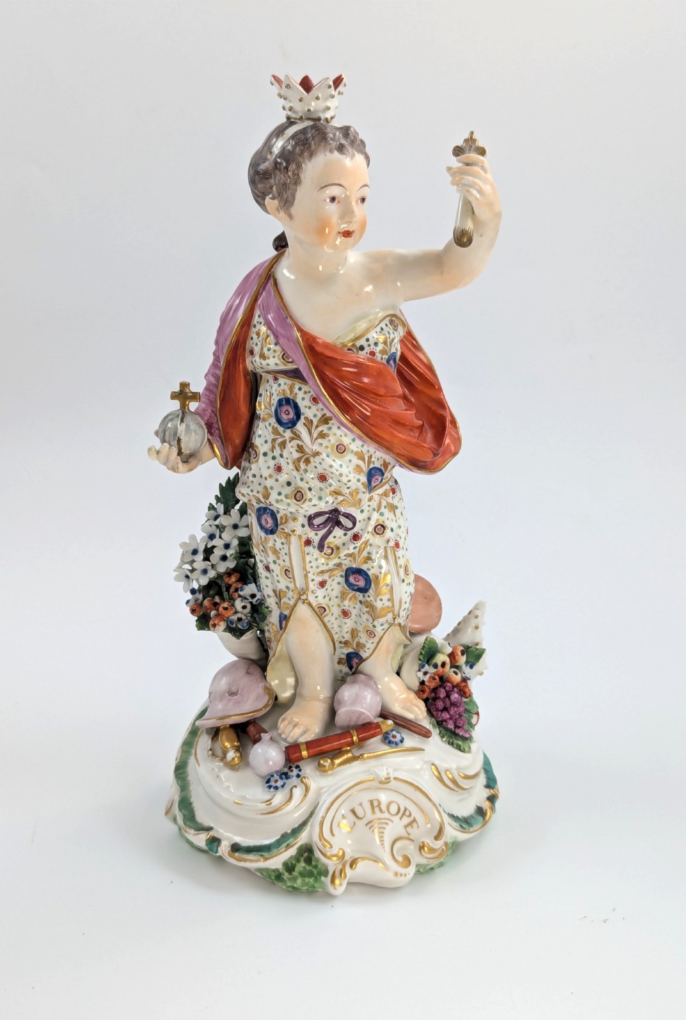 Derby Porcelain Allegorical Figure of Europe, c. 1760