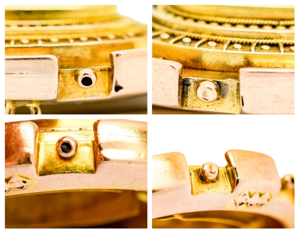 Antique Victorian Etruscan Revival 15ct gold locket brooch, 0.6ct Old-cut diamonds, 13.22g View XXVIII