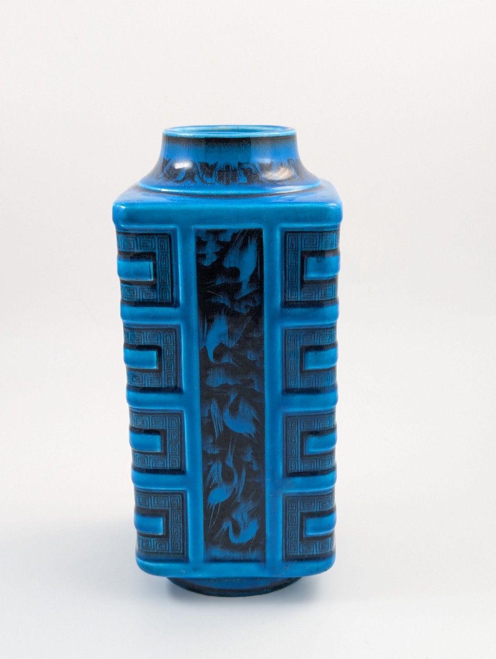 Christopher Dresser for Minton Turquoise-Glazed Square Vase, c. 1880
