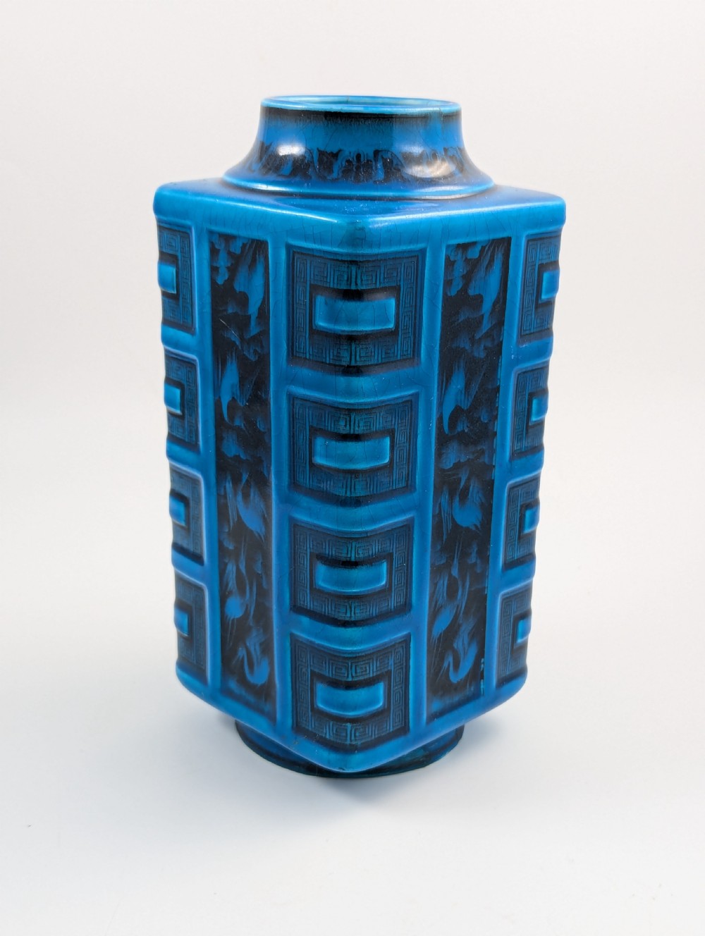 Christopher Dresser for Minton Turquoise-Glazed Square Vase, c. 1880 View II
