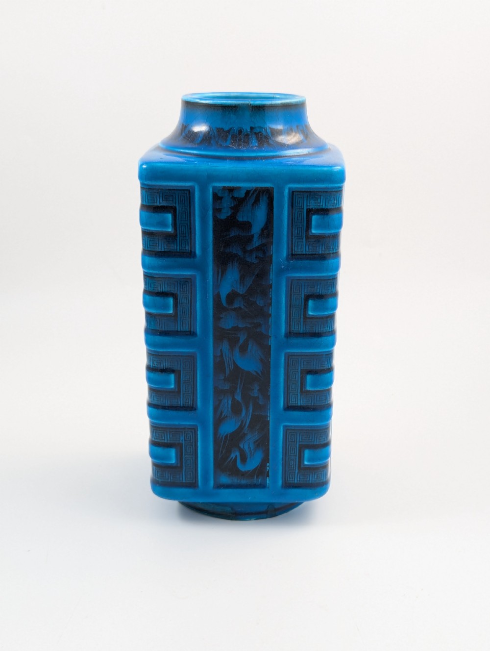 Christopher Dresser for Minton Turquoise-Glazed Square Vase, c. 1880 View III