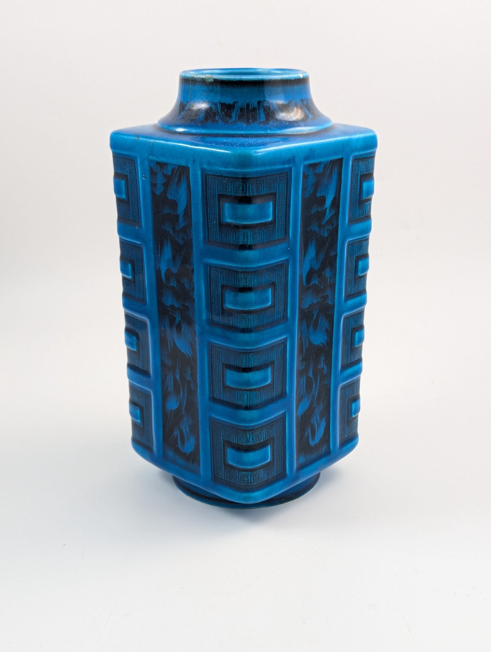 Christopher Dresser for Minton Turquoise-Glazed Square Vase, c. 1880 View VI