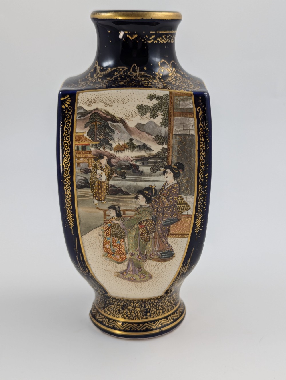Antique Satsuma Earthenware Vase, Japan, c. 19th Century