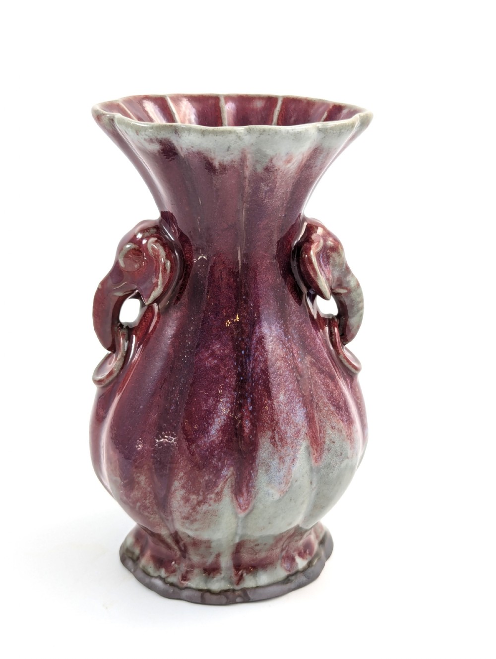 Antique Chinese Flambe Glaze Vase, c. 19th Century View V