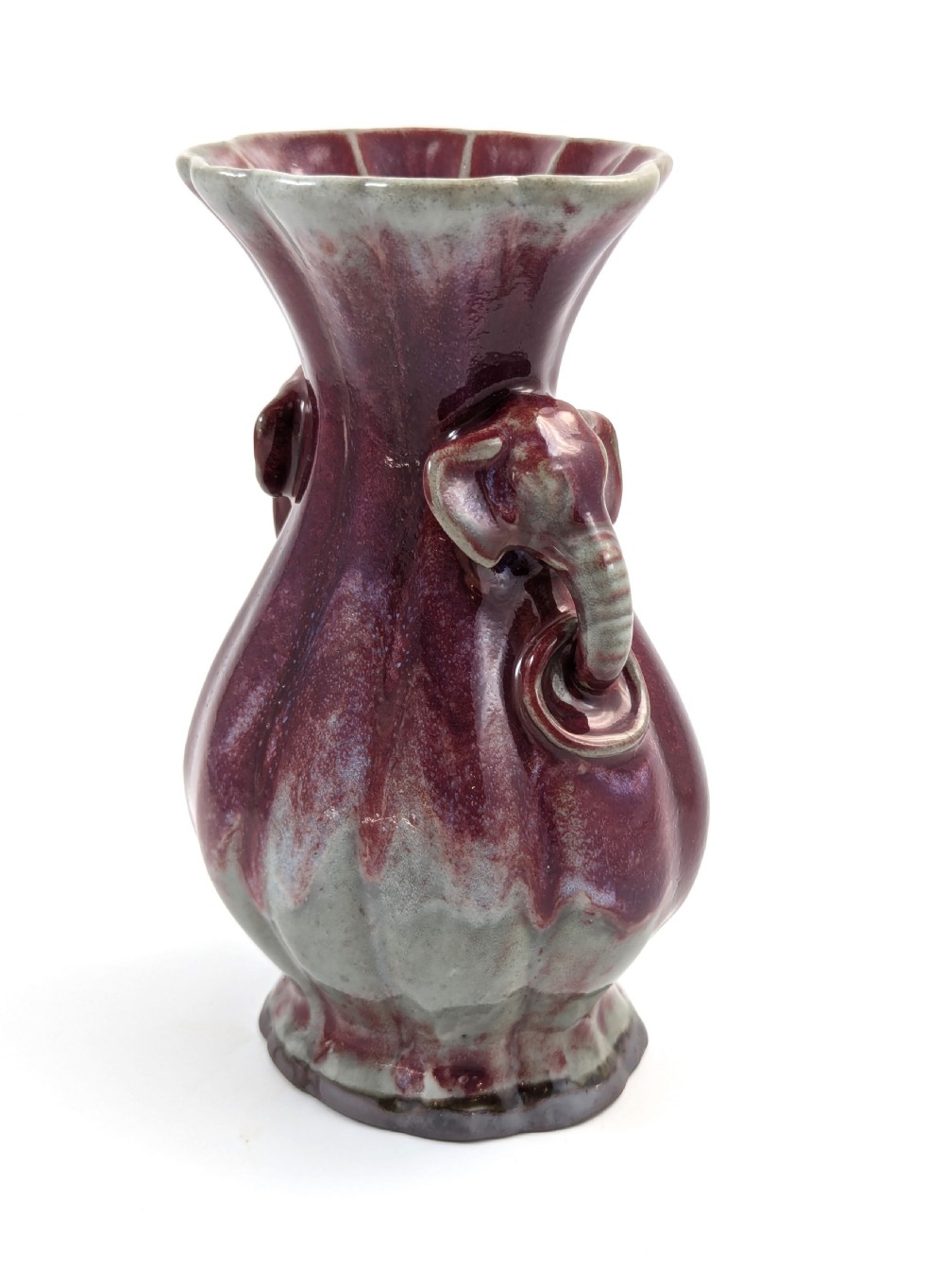 Antique Chinese Flambe Glaze Vase, c. 19th Century View VI