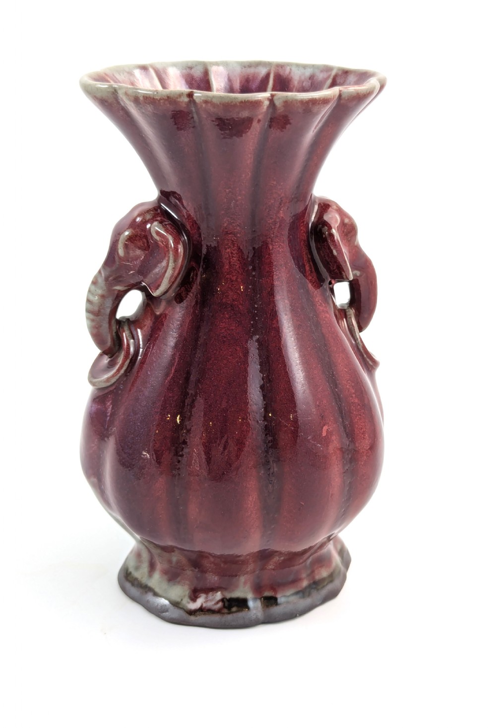 Antique Chinese Flambe Glaze Vase, c. 19th Century View X