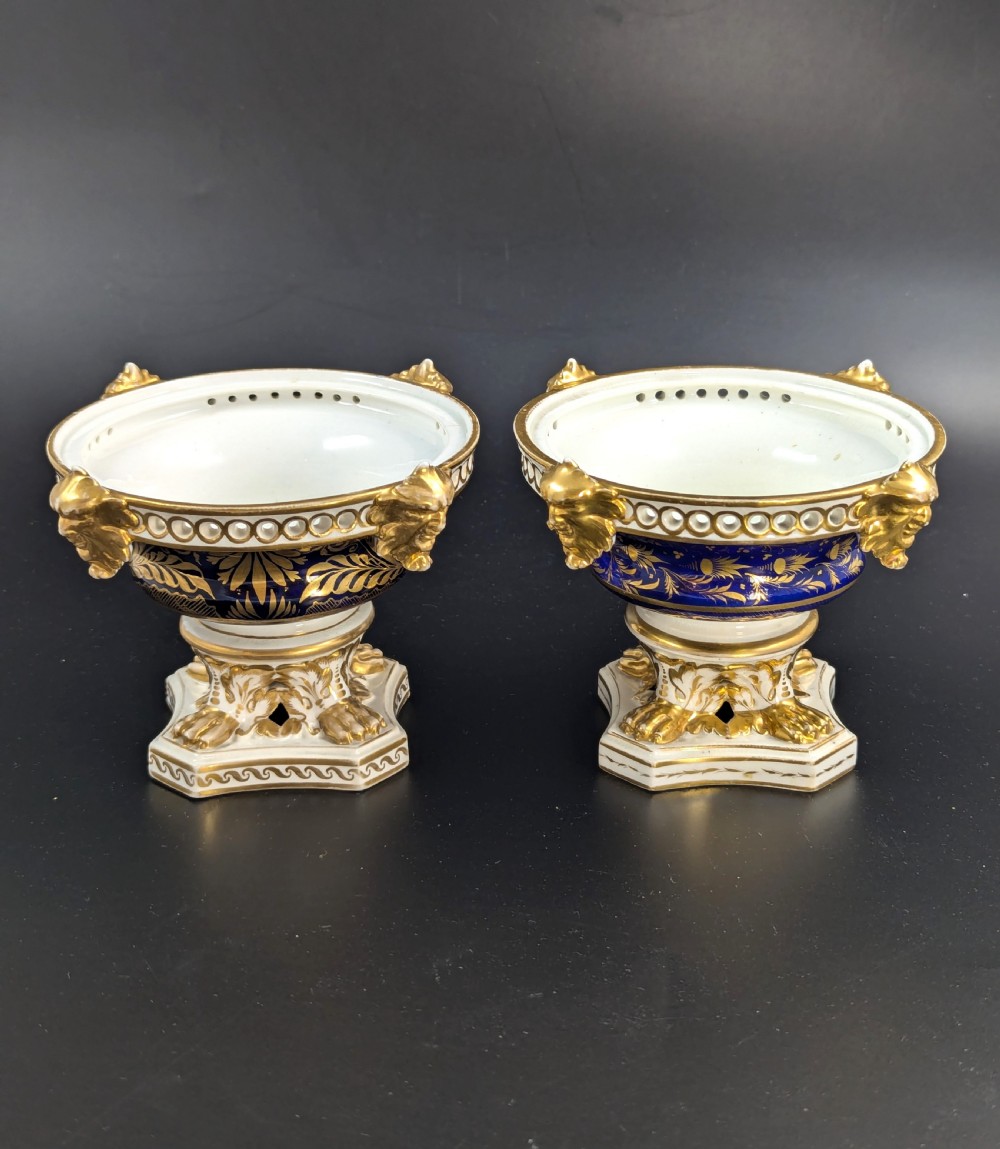 Antique Pair of Bloor Derby Duesbury Porcelain Pot Pourri, c. 1820