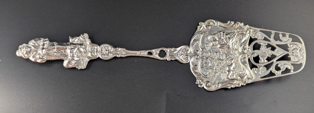 Antique Silver Cake Server, Germany, 19th Century