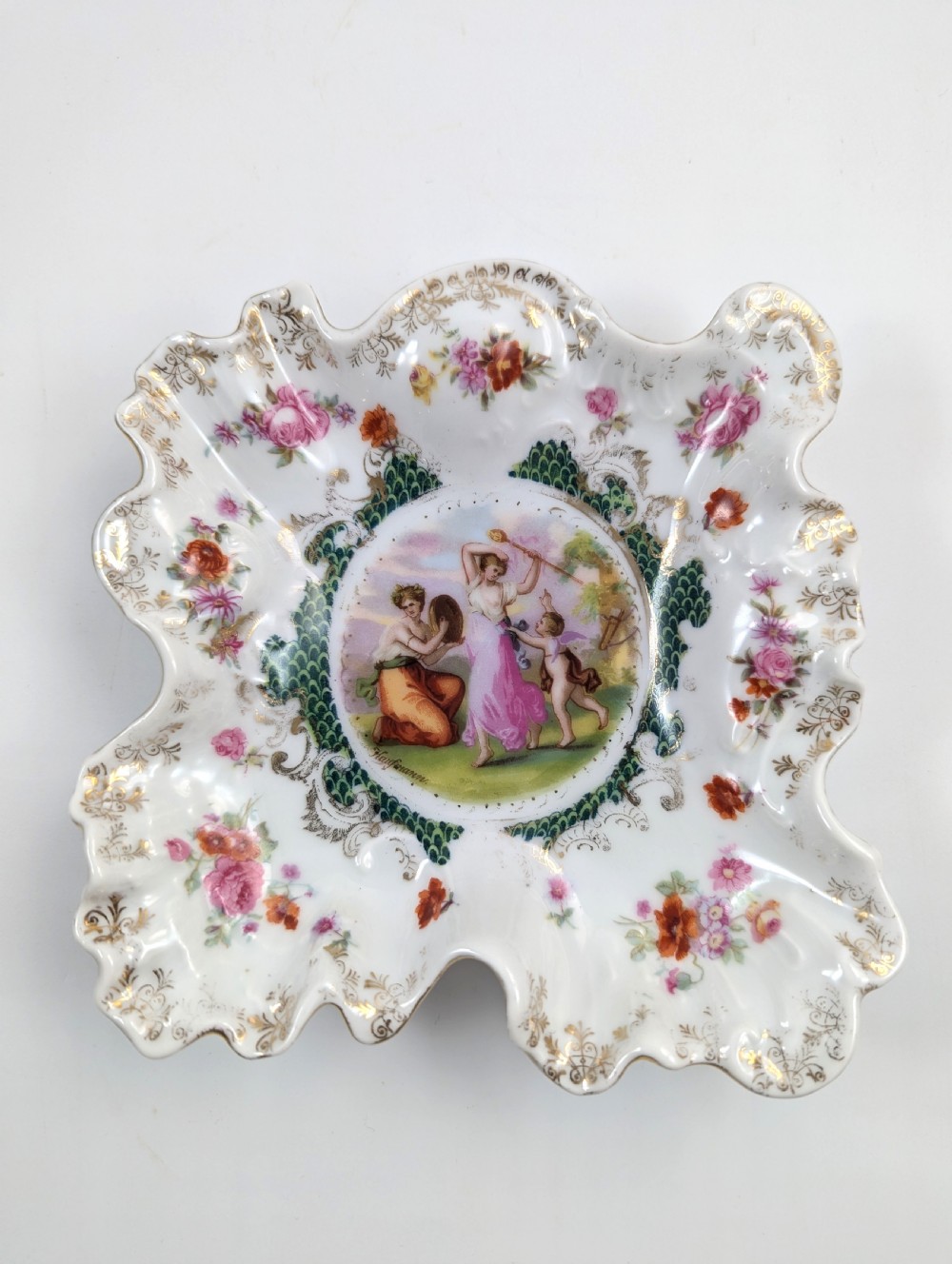 Antique Porcelain Plates from Plaue Schierholz, Germany, c. 1875. Two plate View III