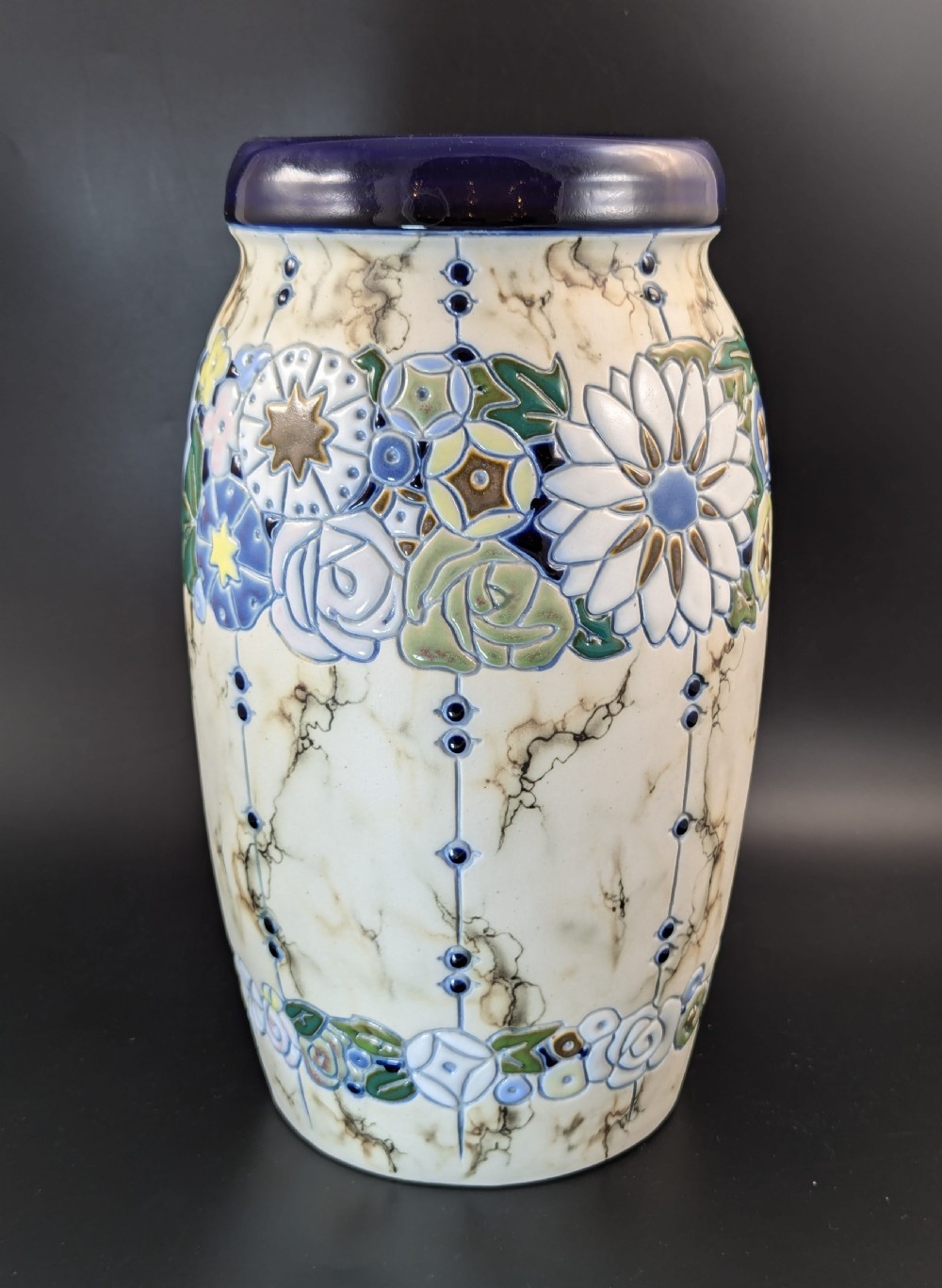Amphora ceramic vase in the Art Deco style. Made in Czechoslovakia, 1920 View IV