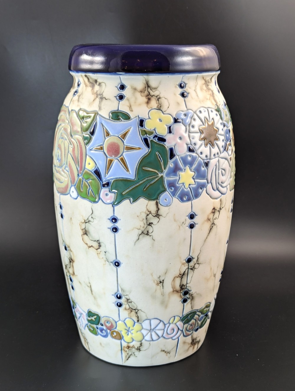 Amphora ceramic vase in the Art Deco style. Made in Czechoslovakia, 1920 View V