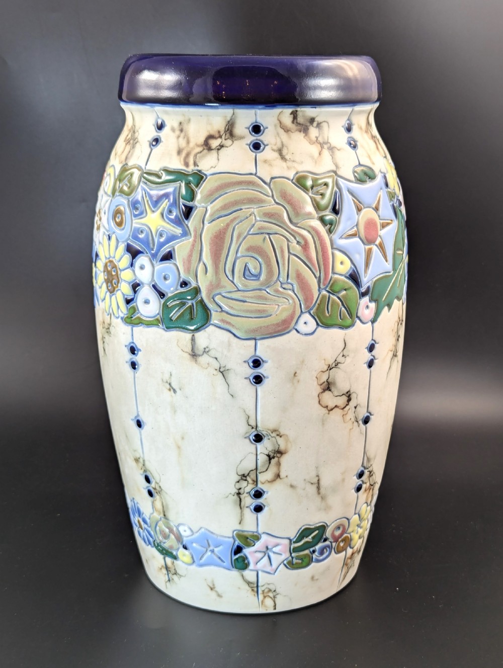 Amphora ceramic vase in the Art Deco style. Made in Czechoslovakia, 1920 View VI