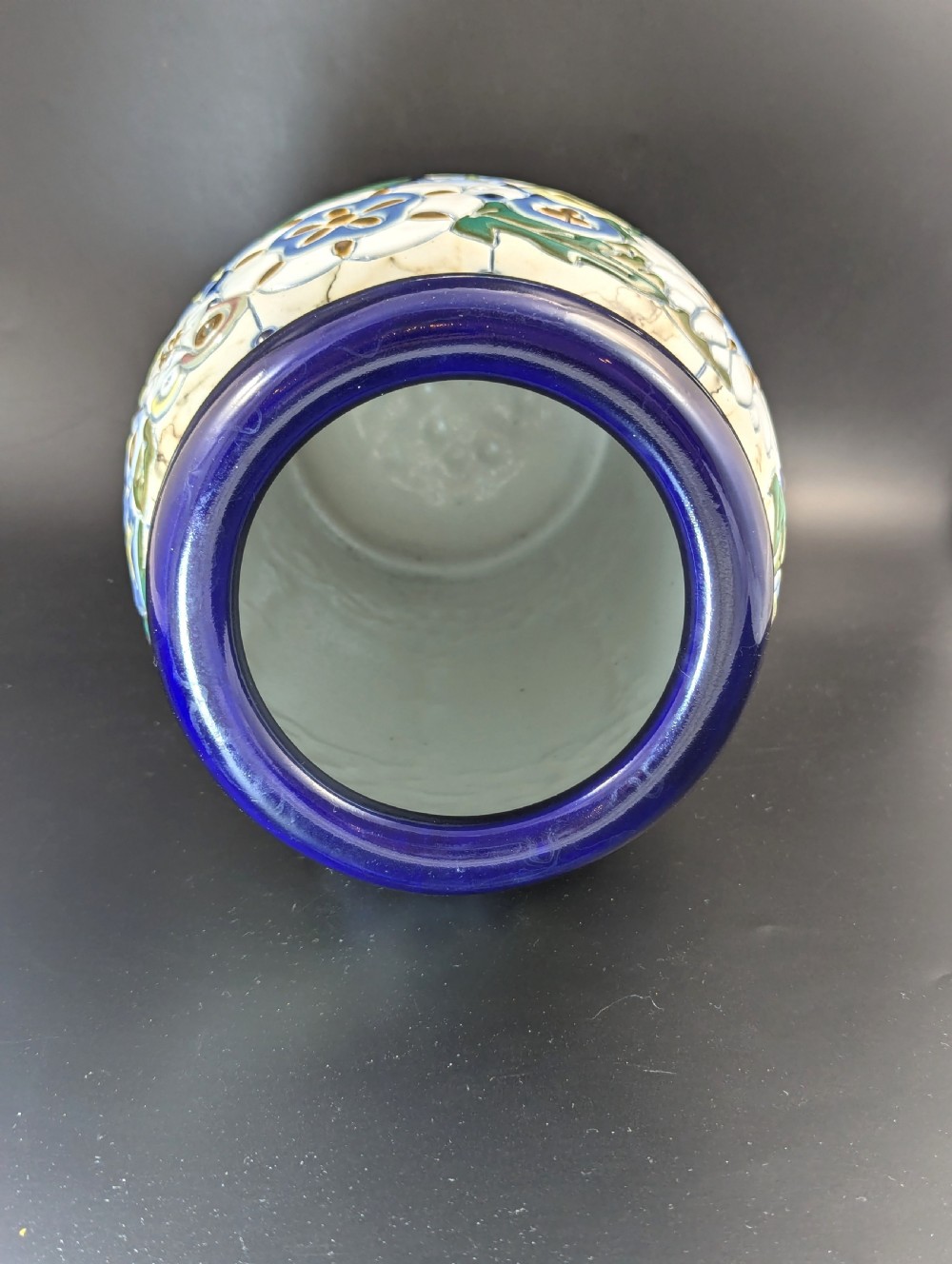 Amphora ceramic vase in the Art Deco style. Made in Czechoslovakia, 1920 View VII