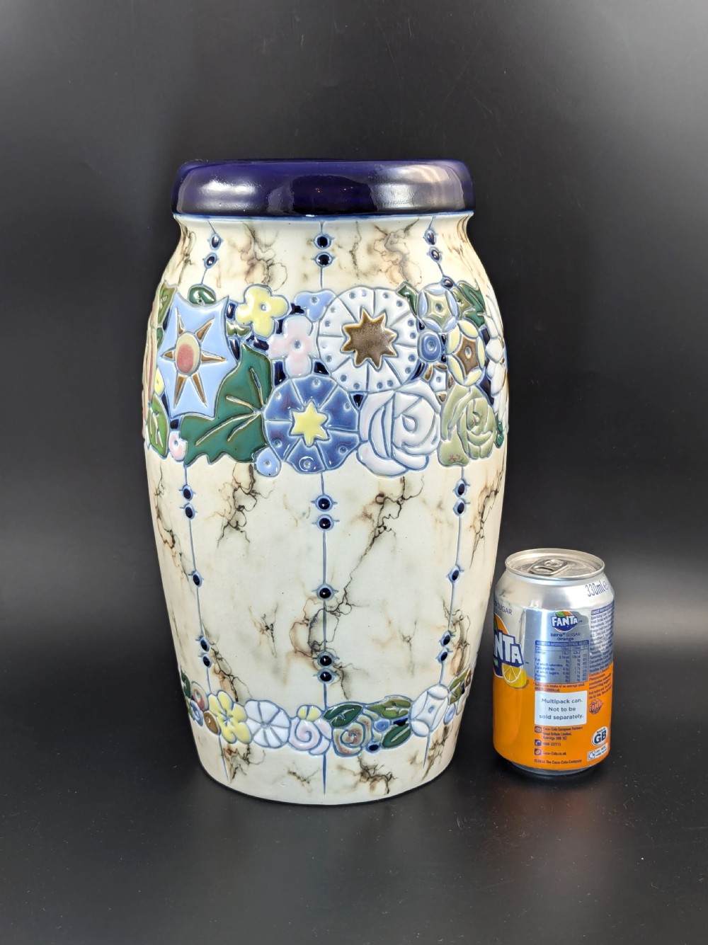 Amphora ceramic vase in the Art Deco style. Made in Czechoslovakia, 1920 View X