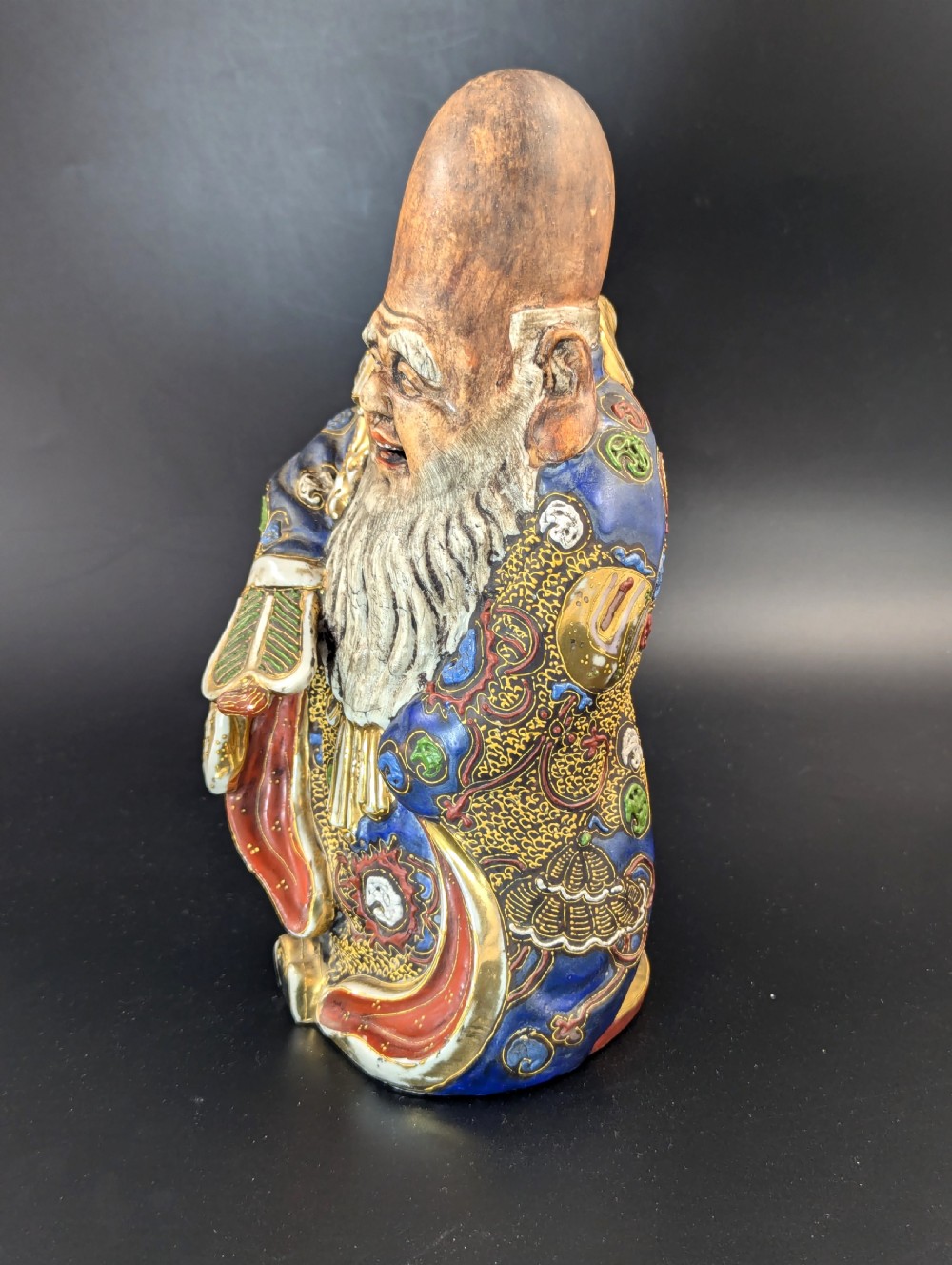 Antique Porcelain Figurine of the God of Wisdom, Satsuma, Japan, Edo period (1603-1868) View III