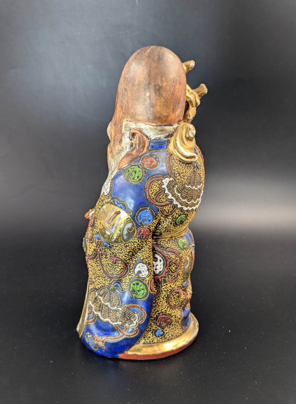 Antique Porcelain Figurine of the God of Wisdom, Satsuma, Japan, Edo period (1603-1868) View IV