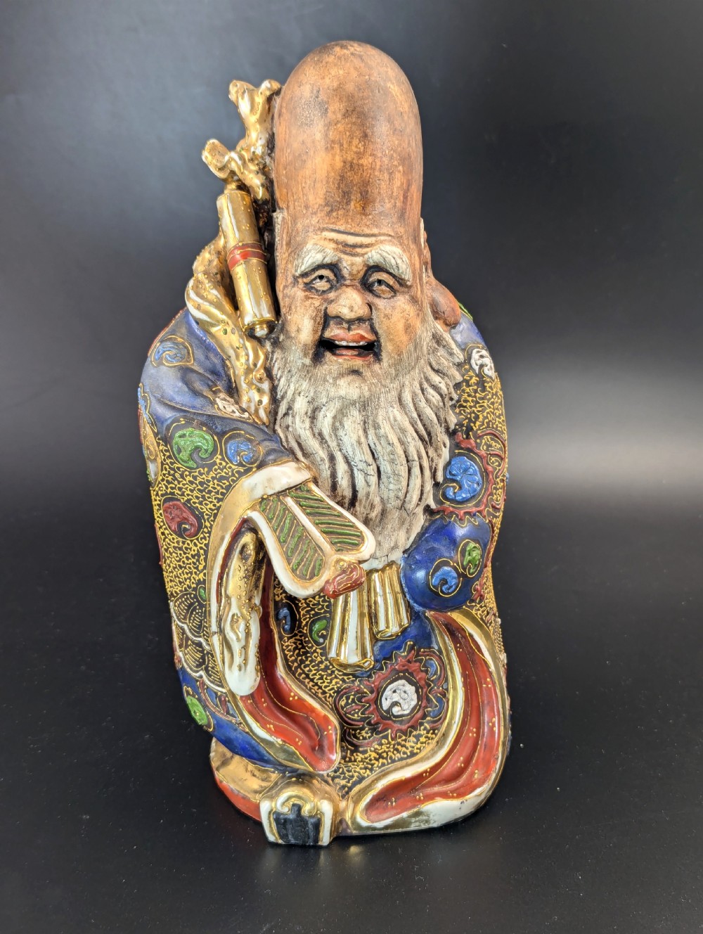 Antique Porcelain Figurine of the God of Wisdom, Satsuma, Japan, Edo period (1603-1868) View VIII