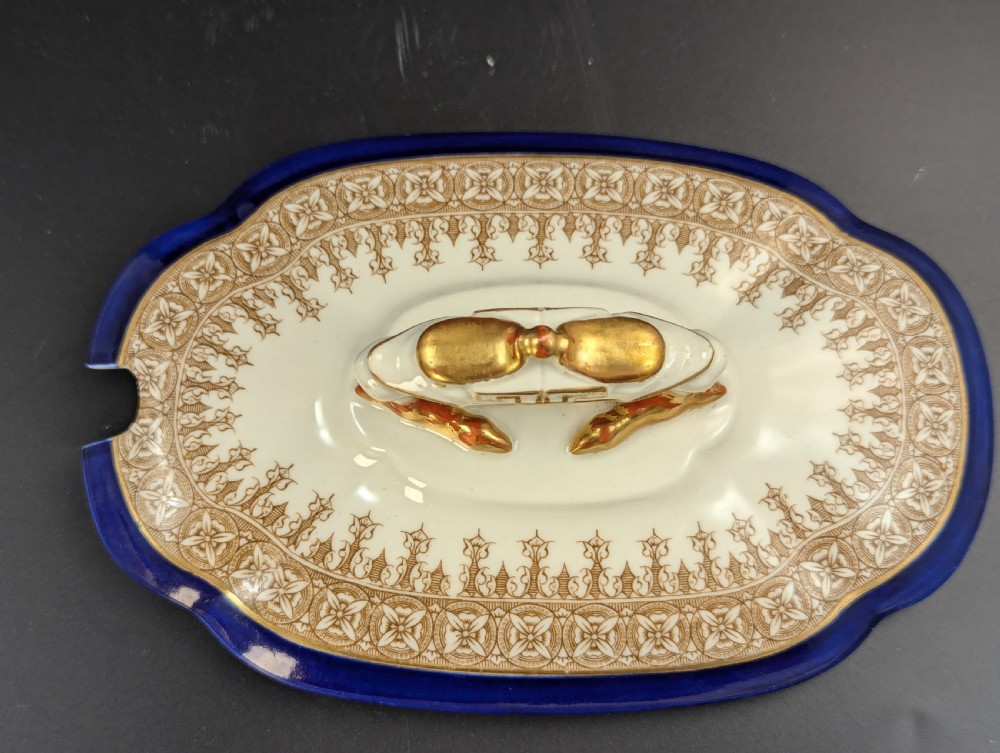 Antique Royal Worcester Vitreous gravy boat, with underplate, c. 1899. View XIII