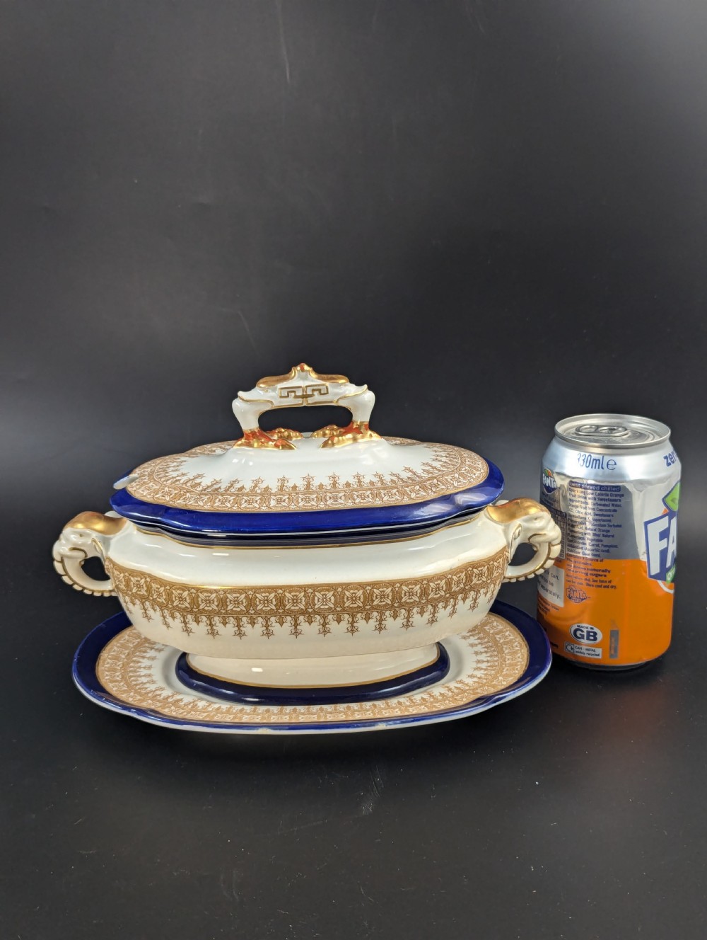 Antique Royal Worcester Vitreous gravy boat, with underplate, c. 1899. View XXII