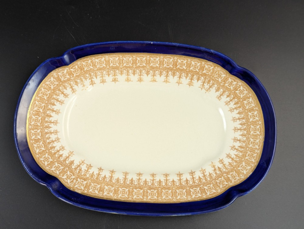 Antique Royal Worcester Vitreous gravy boat, with underplate, c. 1899. View XXIII