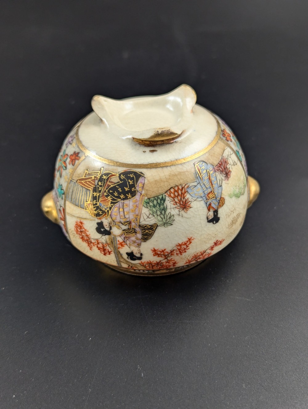 Antique Hand Painted Satsuma Koro, Kintozan Style , c. Meiji Period  View IX