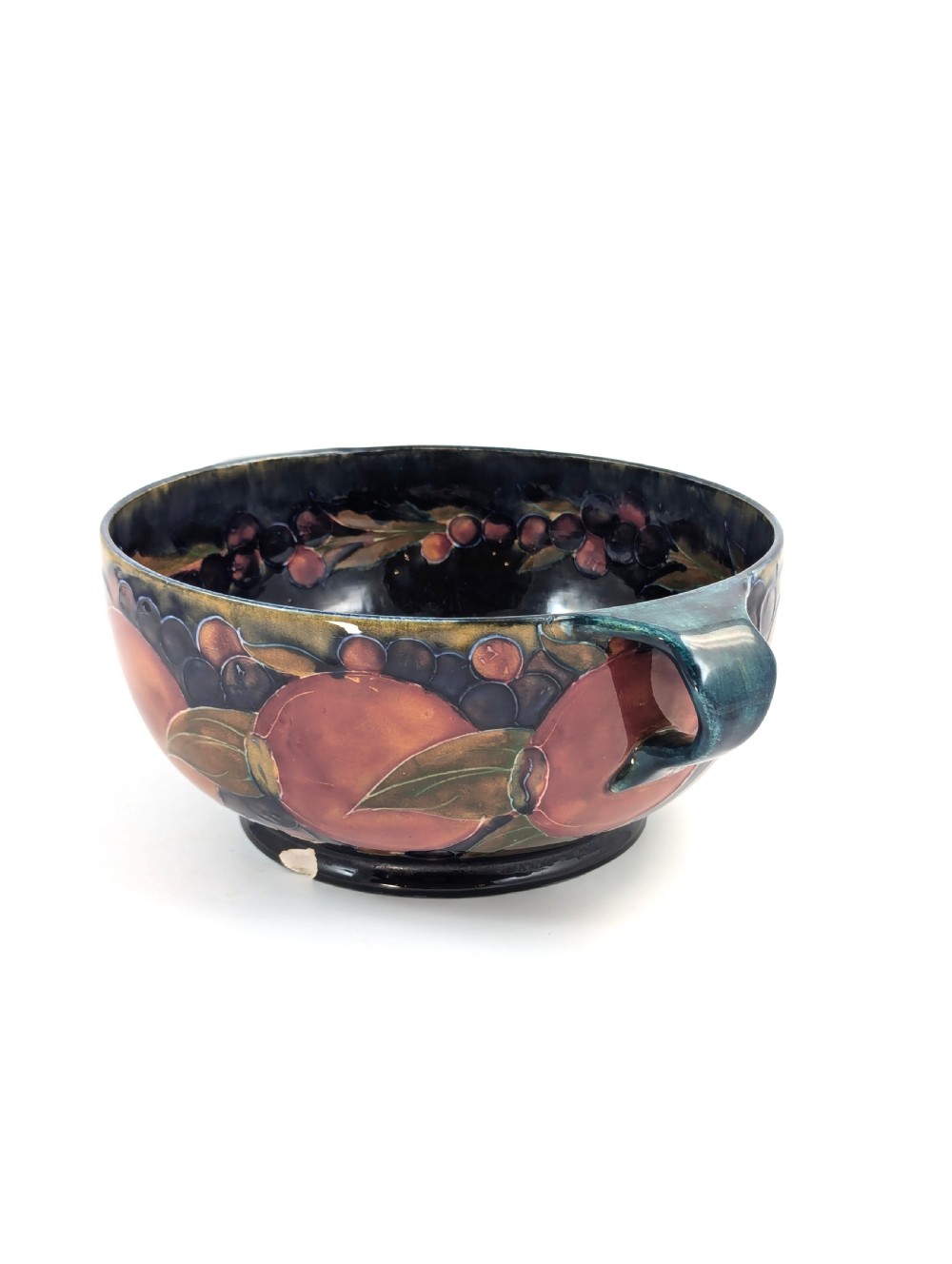 William Moorcroft Antique Twin Handled Bowl with Pomegranate Pattern, c. 1916. View V
