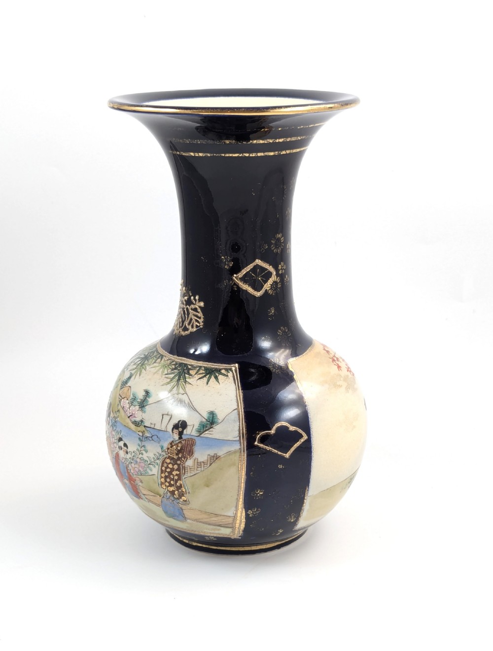 Antique Hand Painted Vase by Satsuma, Japan, Meiji period  View II