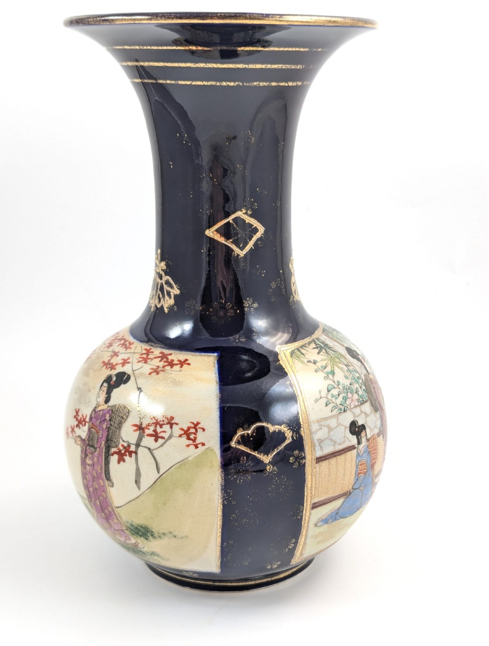 Antique Hand Painted Vase by Satsuma, Japan, Meiji period  View IV
