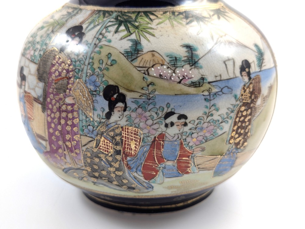 Antique Hand Painted Vase by Satsuma, Japan, Meiji period  View VIII