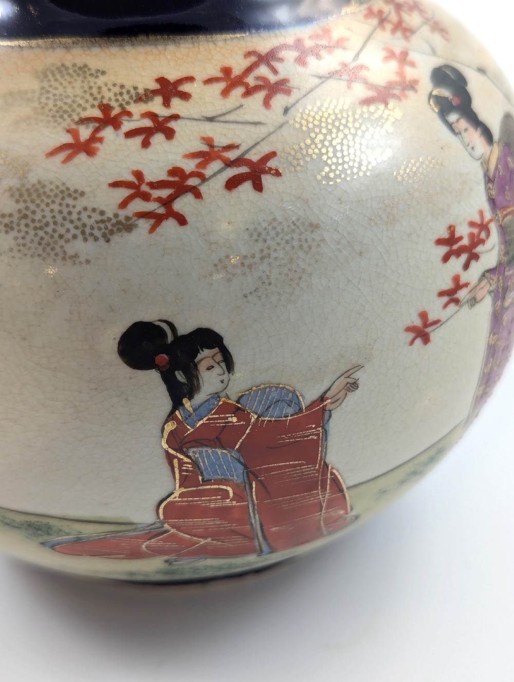 Antique Hand Painted Vase by Satsuma, Japan, Meiji period  View XI