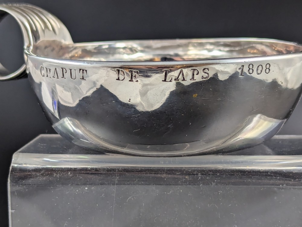 Antique French Wine Taster (Tastevin) in Sterling Silver, 18th Century View XII