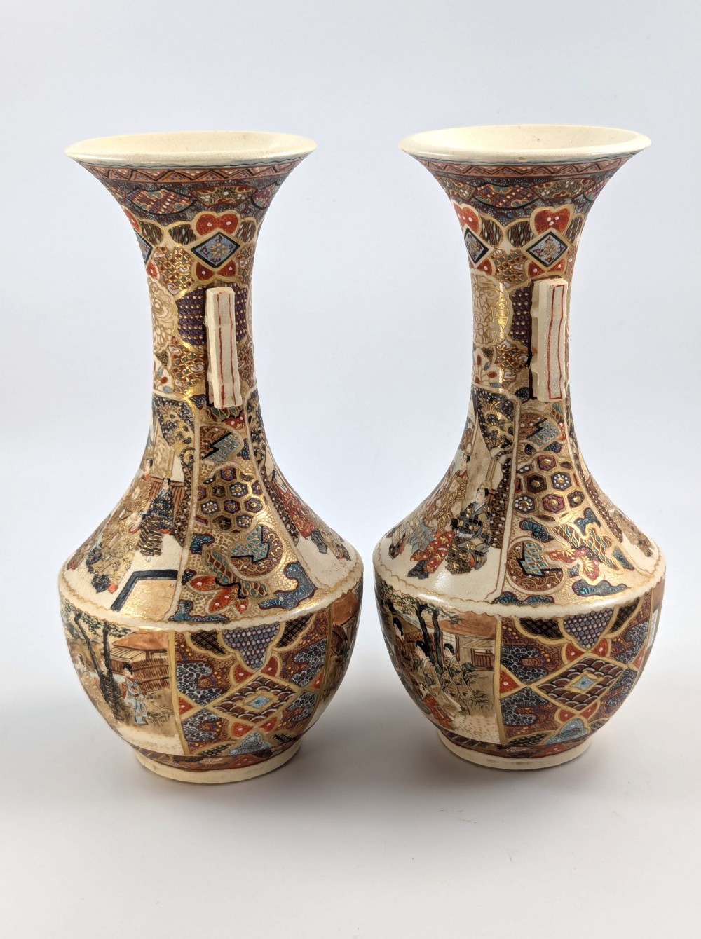 Antique Satsuma Vases by Takichi Hotoda, Meiji Period (1868-1912) View II