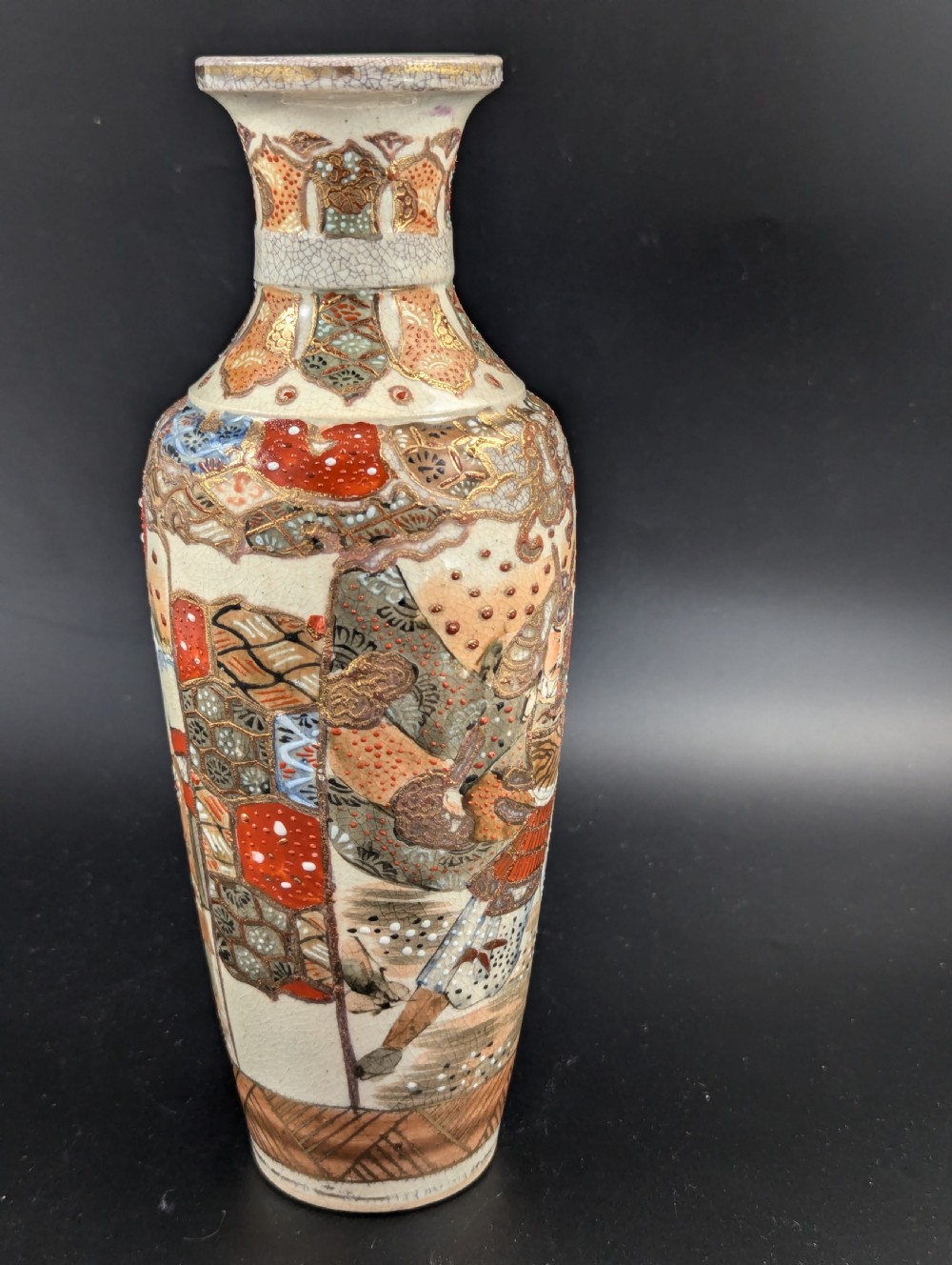 Antique hand painted Satsuma Vase, Japan, Meiji period . View VI