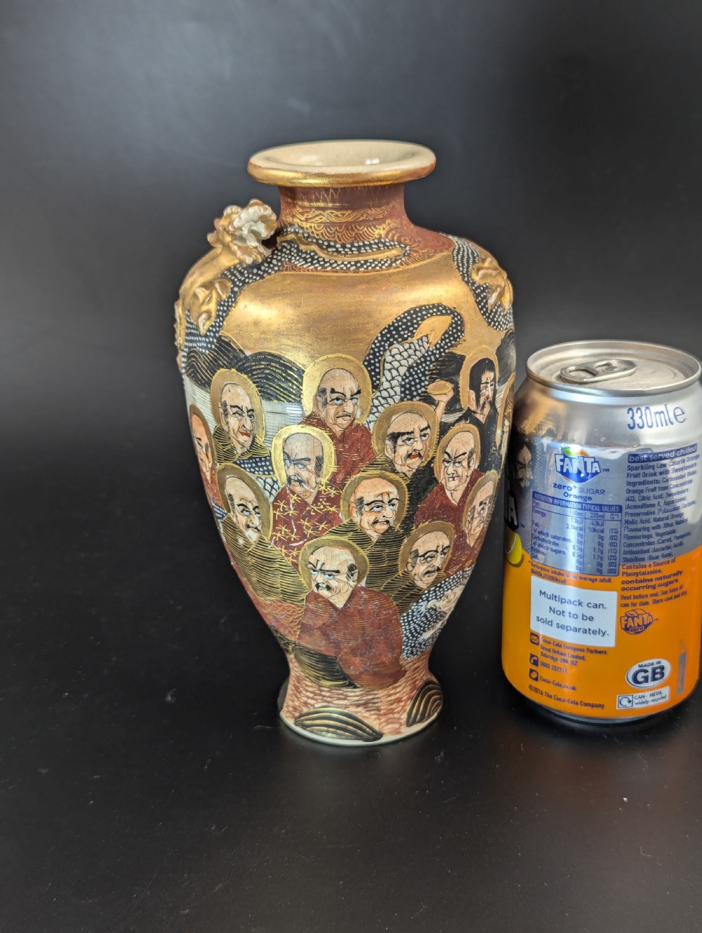 Antique Satsuma Vase “1000 Faces”, Japan, Meiji period  View VIII