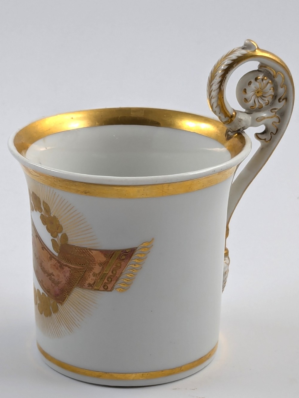 Antique KPM Berlin, Germany, Porcelain Hand-Painted Cup, c. 1780-1790. View II