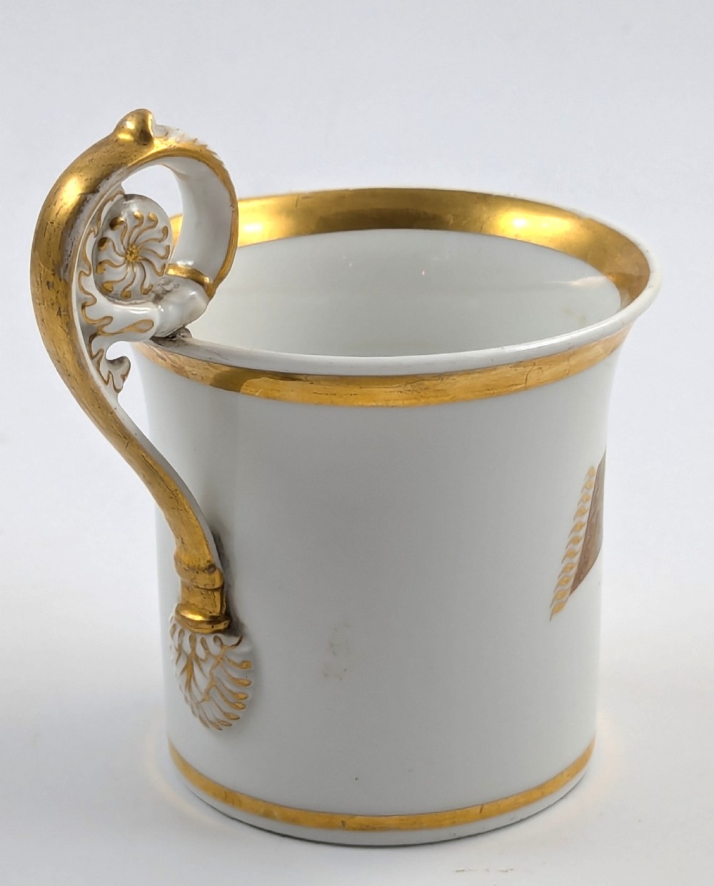 Antique KPM Berlin, Germany, Porcelain Hand-Painted Cup, c. 1780-1790. View IV